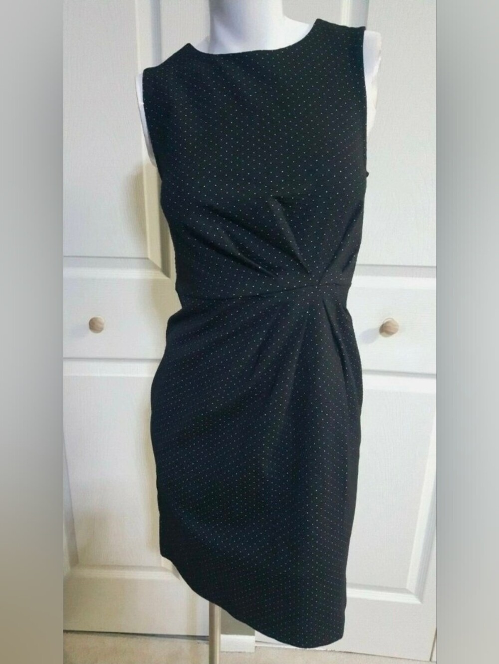Banana Republic Micro Dot Sleeveless Sheath Dress Size 14